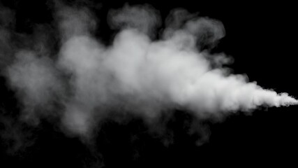 Wall Mural - swirling white smoke or steam on a black background creates a mystical, foggy effect. abstract cloud