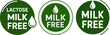 © Infinity Lens - Milk Free Vector Icon – Allergen-Free Circle Symbol for Organic Food Packaging