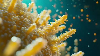 Poster - Detailed image of a cluster of bright yellow coral, ideal for use in underwater-themed designs