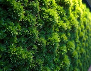 Poster - Green moss wall texture for backdrop. Eco wall design, carving for office landscaping. Office wall uses green moss, outdoor decoration. Ecology, green plant concept. Sustainable, natural design.