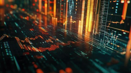 Poster - Close-up shot of a city at night with bright lights and bustling streets