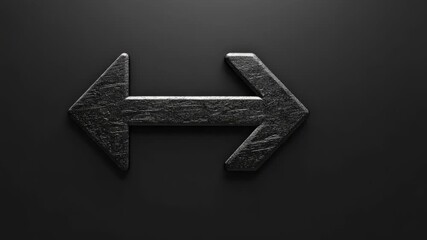 Poster - A metallic arrow pointing to the left against a dark background