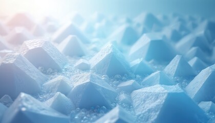 Aufkleber - Abstract illustration with blue, white crystal background. Faceted texture with gradient, macro panorama of polygonal wallpaper. Icy design. Modern art for backdrop and decoration.