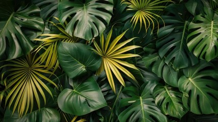 Poster - Macro shot of a cluster of green leaves with intricate details
