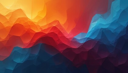 Aufkleber - Abstract geometric shapes background. Modern digital art with dynamic, vibrant colors. Unique design, perfect for various uses. Ideal decoration, wallpaper, creative project. Trendy, minimal, simple