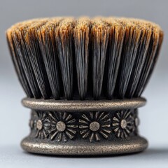 Poster - Exploring intricate details of a bathroom brush head with symmetrical bristles and artistic design