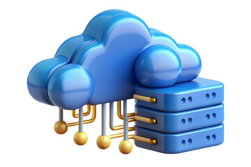 Fototapete - 3D Render of Cloud Computing Server Infrastructure