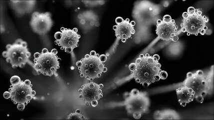 Poster - Captivating dance of tiny drops forming intricate patterns on a delicate surface in high-resolution macro photography