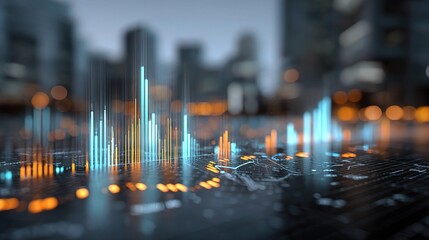 Poster - High Resolution Render of Layered Stock Market Indicators and Data