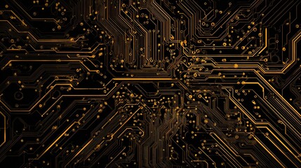 Poster - Abstract Circuit Board Texture Background with Electric Elements