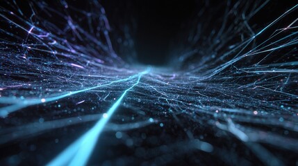 Poster - Futuristic Network Scene in 4K Resolution with Streaming Lights