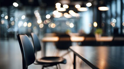 Poster - Dreamy Modern Office Interior with Defocused Chair and Table