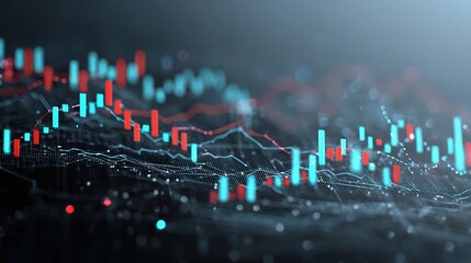 Poster - Abstract Financial Trade Background with Layered Line Graphs