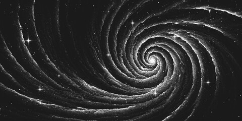 Wall Mural - deep space scene background in stippling style with amazing huge spiral nebula in universe. great at