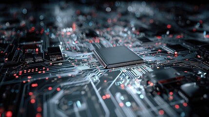 Poster - Abstract Circuitry Background with High-Tech Texture Elements