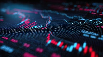 Poster - Dark Abstract Finance Backdrop with Grid Lines for Visual Impact