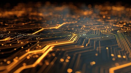 Poster - Abstract Digital Circuit Network Wallpaper with Layered Design
