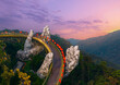 © Parilov - Golden bridge at ba na hills hand of God, sunrise over iconic landmark in Da nang, Vietnam