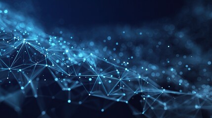 Poster - Futuristic Cybersecurity Design with Glowing Network Connections