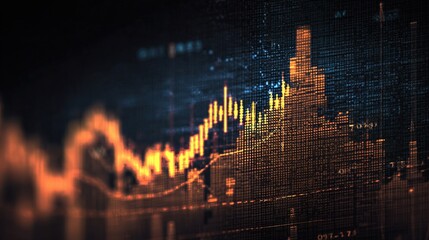 Poster - Financial Trend Analysis with Semi-Transparent Chart Background