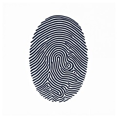 Fototapete - Stylized fingerprint illustration white background. Ideal security, identity themes. Symbol of biometric recognition. Concept of data privacy, modern tech solutions. Perfect for app logos, websites,