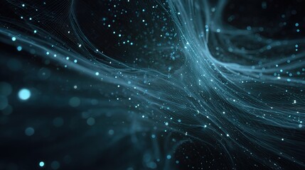 Fototapete - Futuristic AI Interface with Swirling Neurons and Digital Background
