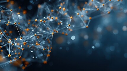 Fototapete - Modern Molecular Background with Geometric Polygon Elements