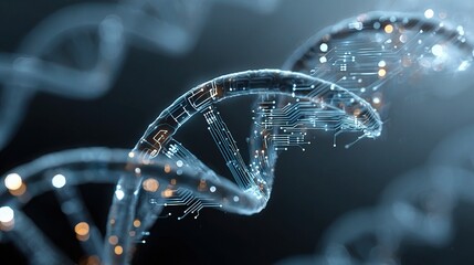 Poster - Medical Technology Fusion with DNA Helix in Scientific Background