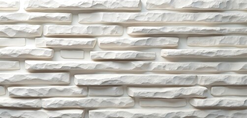 Poster - Modern white stone wall texture with striped seamless pattern. Contemporary design background. Ideal for interior exterior design, architecture construction materials.