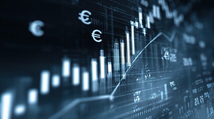 Poster - Stylized Financial Market Diagram with Translucent Elements