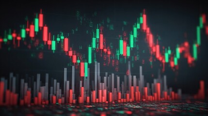 Poster - Stock Market Trend Chart Displaying Rising Values in Green Color