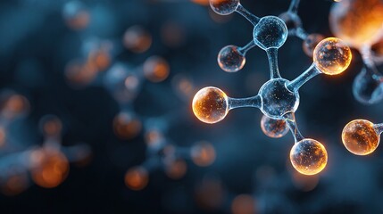 Poster - Soft Focus Molecular Model Graphic for Science and Research Use