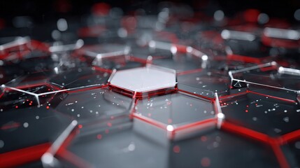 Fototapete - High-Tech Geometric Connection System in 3D Animation Style