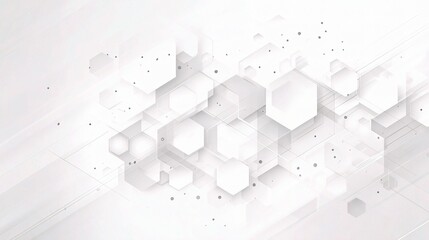 Fototapete - Abstract Geometric Design with Clean White Background and Overlays