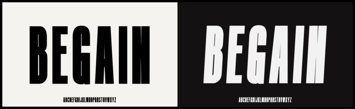 Condensed minimalist vector font. Sanserif alphabet with uppercase.