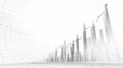 Aufkleber - Clear Linear Growth Graph on Faint Grid Overlay in Standard Scale