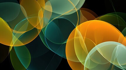 Fototapete - Abstract Overlapping Circles Pattern with Colorful Blends and Shapes