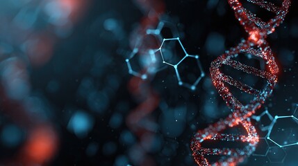 Poster - Abstract Science Background with Digital DNA and Molecular Structures