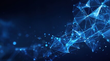 Aufkleber - Futuristic Blue Technology Pattern with Low Poly Triangles and Light