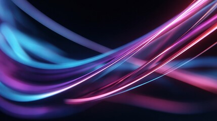 Aufkleber - Blurred Neon Waves in Digital Abstract Background for Wallpaper