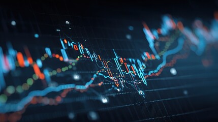 Poster - Stylized Visualization of Market Trends and Movements in Stock Data