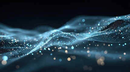 Aufkleber - Abstract Digital Wave Concept with Motion and Sparkling Lights