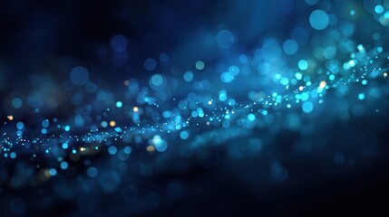 Poster - Blue Bokeh Background with Glowing Dots for Creative Projects