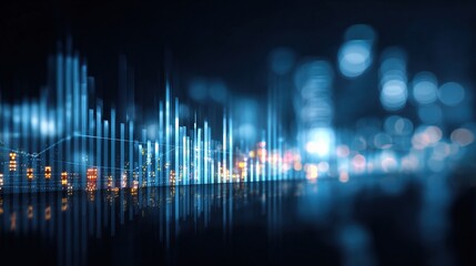 Aufkleber - Abstract Dark Blue Bokeh Background with Translucent Overlay Effects