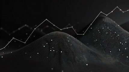 Fototapete - Elegant Minimalistic Dark Finance Wallpaper with Sleek Lines