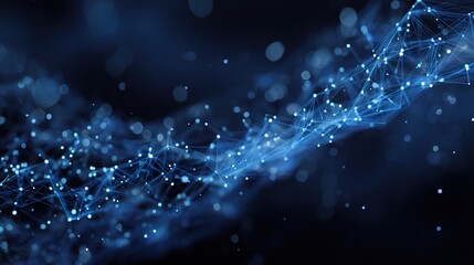 Aufkleber - Abstract Blue Technology Backdrop with Interconnected Nodes Design