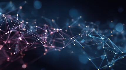 Aufkleber - Futuristic Network of Communication Connections in Digital Backdrop