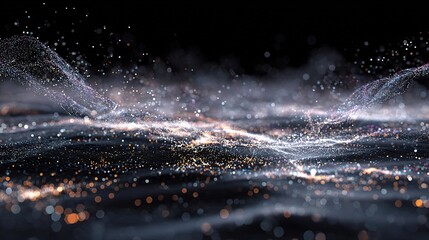 Aufkleber - Abstract Big Data Visualization with Streams of Particles in Motion
