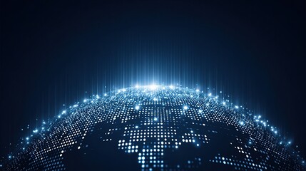 Poster - Virtual Reality Business Concept with Globe and Digital Elements