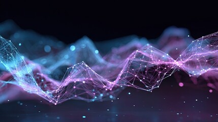 Poster - Abstract Digital Waveforms on Dark Background for Creative Projects